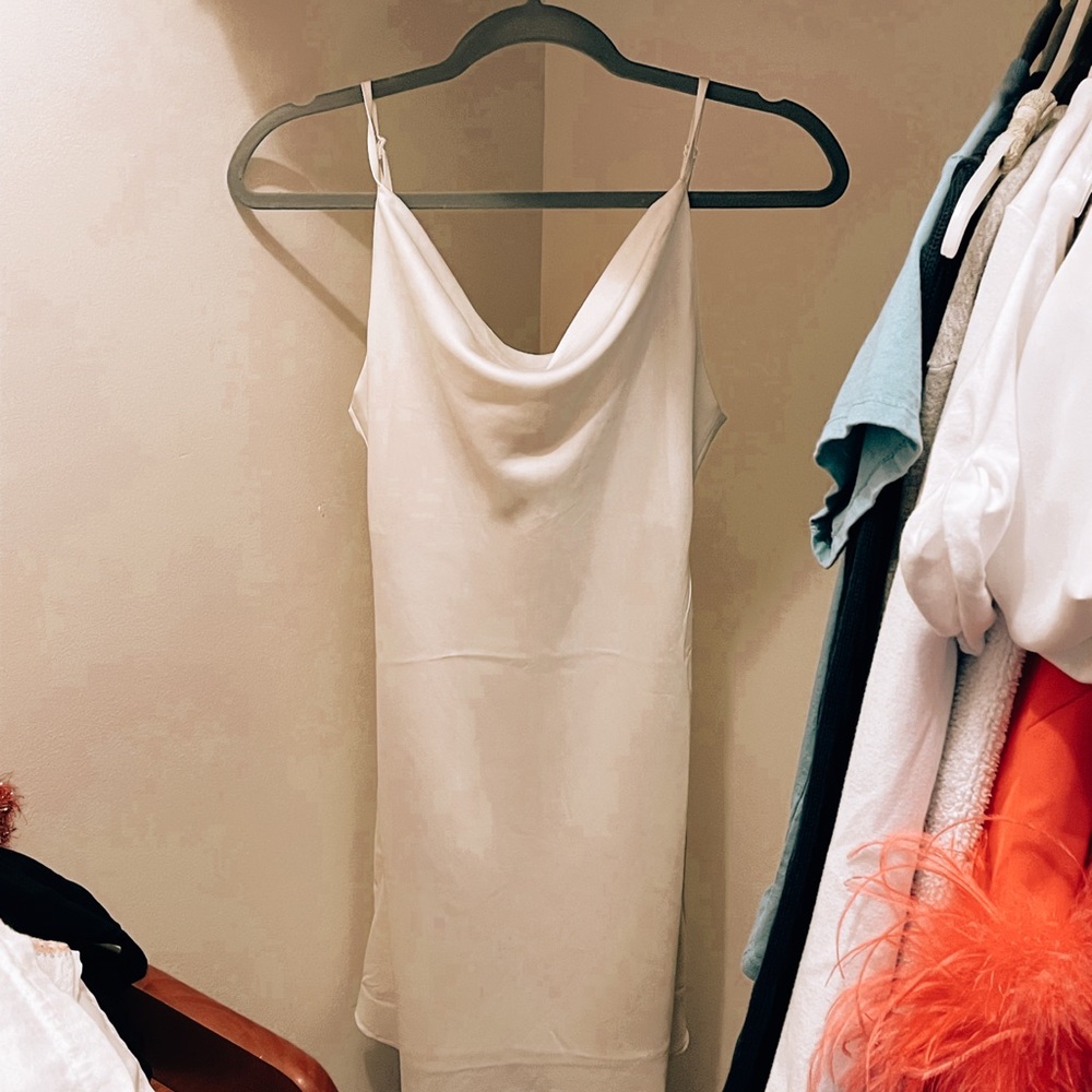 white slip mini dress